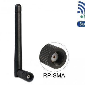 Антена Delock WLAN, 802.11 ac/a/b/g/ni, RP-SMA plug, 2 dBi, Черен - Image 2