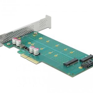 Карта PCI Express x4 Delock към 1x M.2 Key B + 1x  M.2 NVMe M.2 Key M, Low Profile - Image 3