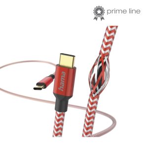 Кабел HAMA Reflective, USB-C мъжко - USB-C мъжко, 1.5 м., Червен - Image 4