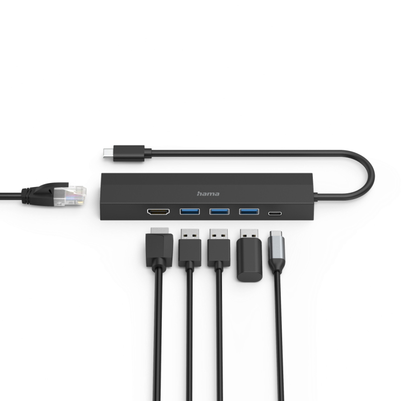 USB-C хъб HAMA, мултипорт, 6 порта, 3 x USB-A, USB-C, HDMI, LAN/Ethernet - Image 4