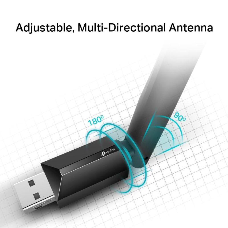 Безжичен адаптер TP-LINK Archer T2U PLUS, AC600, Dual band, USB, външна антена 5 dBi - Image 5