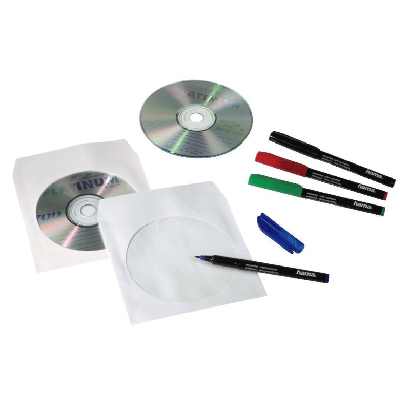 Хартиени пликчета 1 бр. CD-та, 50 бр в пакет HAMA, бял - Image 2