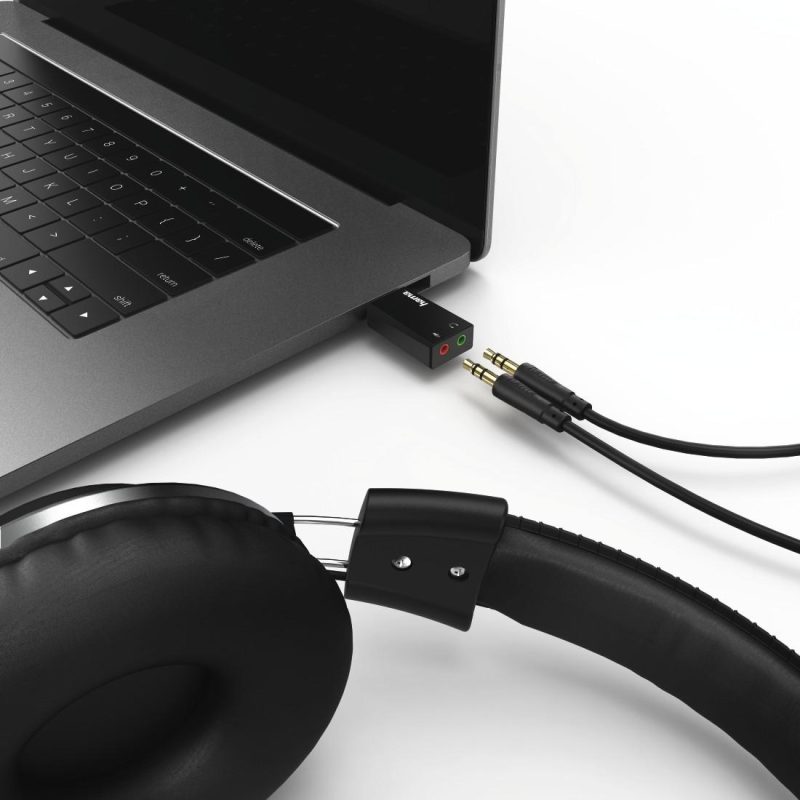 Звукова карта HAMA 2.0 Stereo, USB 2.0, Черен - Image 3