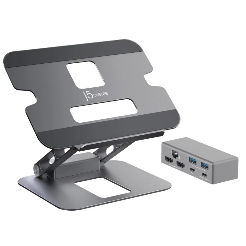 Поставка за лаптоп с докинг станция j5create JTS427, до 16", USB-C, HDMI, 4K - Image 2