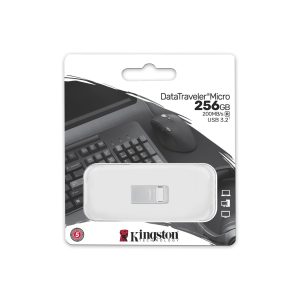 USB памет KINGSTON DataTraveler Micro, 256GB,USB-A 3.2 Gen 1, Сребрист - Image 3
