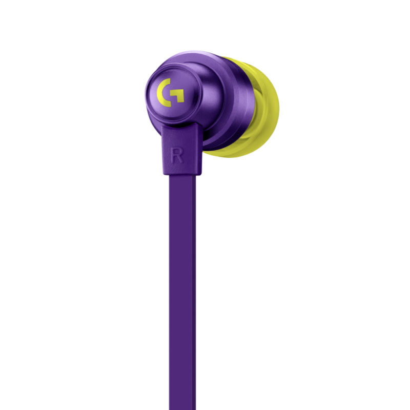 Геймърски слушалки с микрофон Logitech G333 In-ear 3.5 mm + USB-C adapter, тапи жични, лилави - Image 5