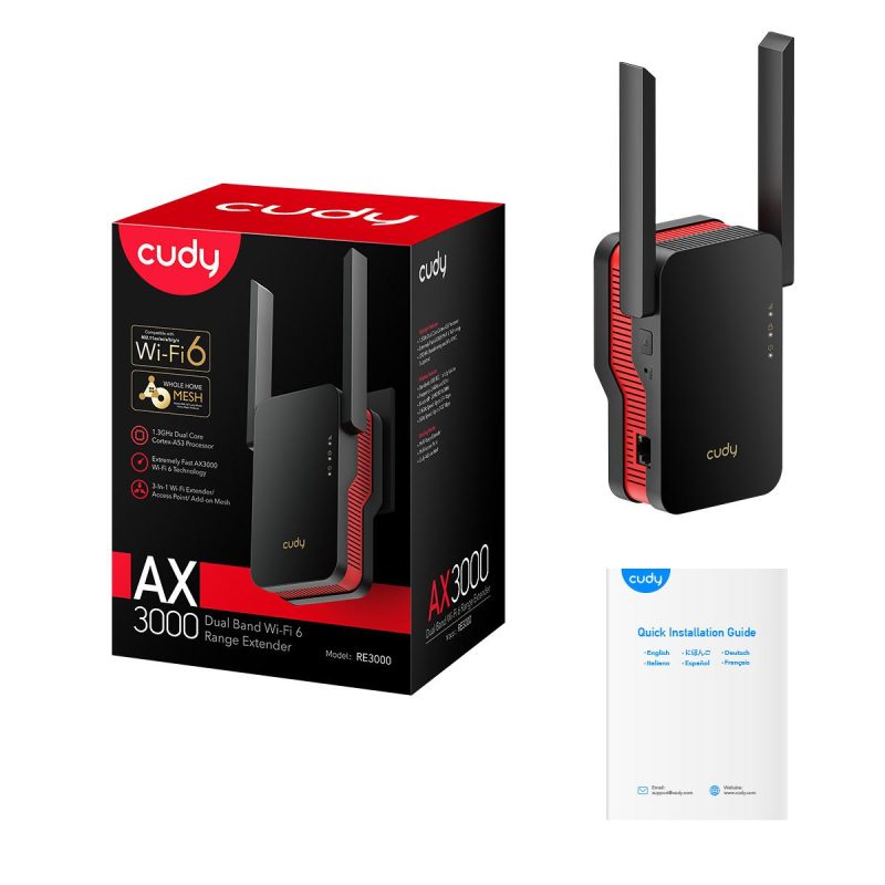 Усилвател Cudy RE3000, AX3000 Dual Band, 2.4/5 GHz, 574 - 2402 Mbps, Gigabit - Image 5