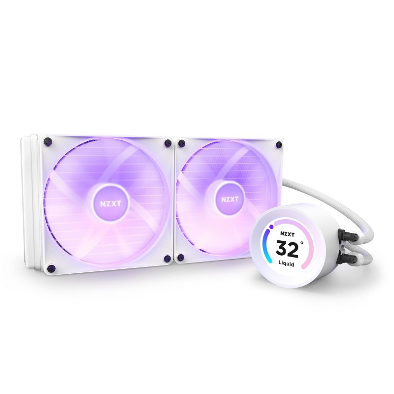 Охладител за процесор NZXT Kraken Elite RGB 280 White, Customizable LCD Display - Image 6