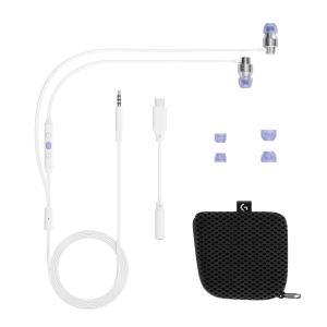 Геймърски слушалки с микрофон Logitech G333 In-ear 3.5 mm + USB-C adapter, тапи жични, бели - Image 7