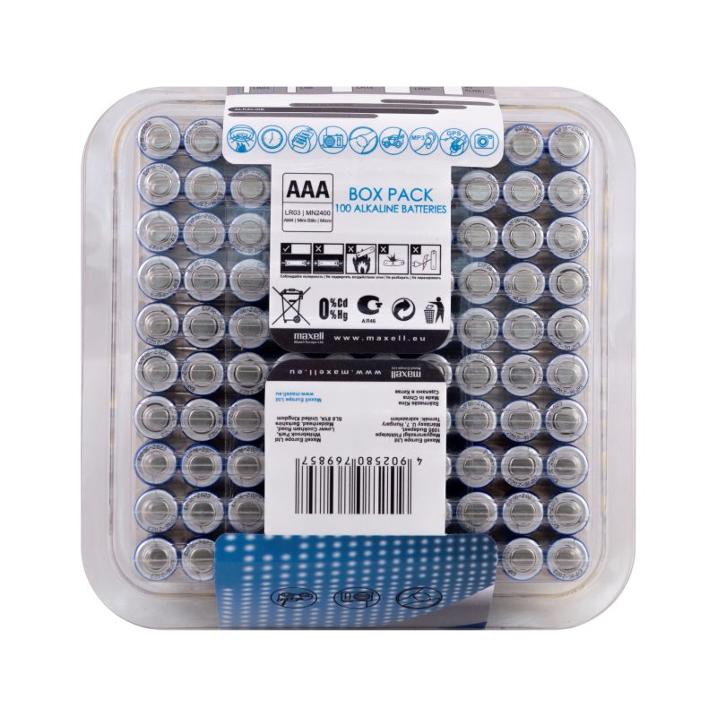 Алкални батерии MAXELL LR03 AAA 10x10 бр / 100 бр. в PVC кутия - Image 2