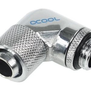 Компресионен фитинг Alphacool, 13/10 - G1/4, 90°, Въртящ се, Хром