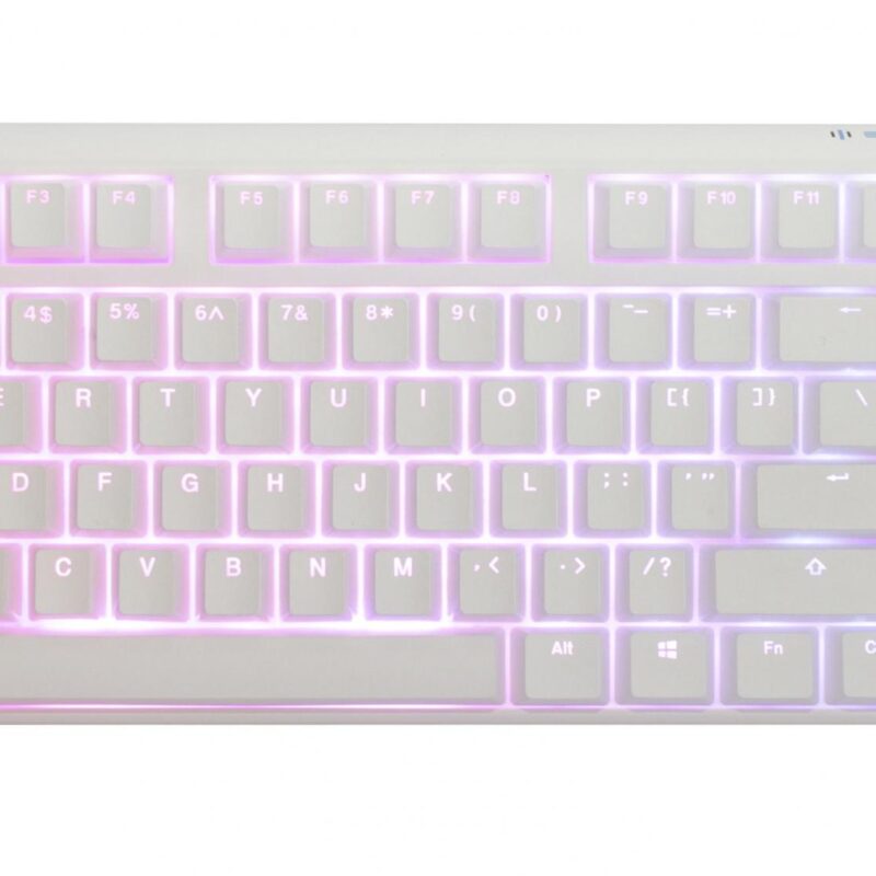 Геймърскa механична клавиатура Ducky One 3 Pure White TKL Hotswap Cherry MX Clear, RGB, PBT Keycaps