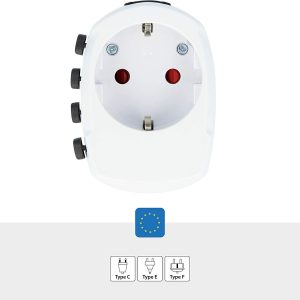 Адаптер SKROSS PRO Earthed 1103145, World, Бял - Image 3