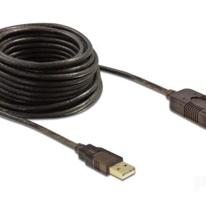 Удължителен кабел DeLock, USB-A мъжко - USB-A женско, USB 2.0, 5 м, Черен