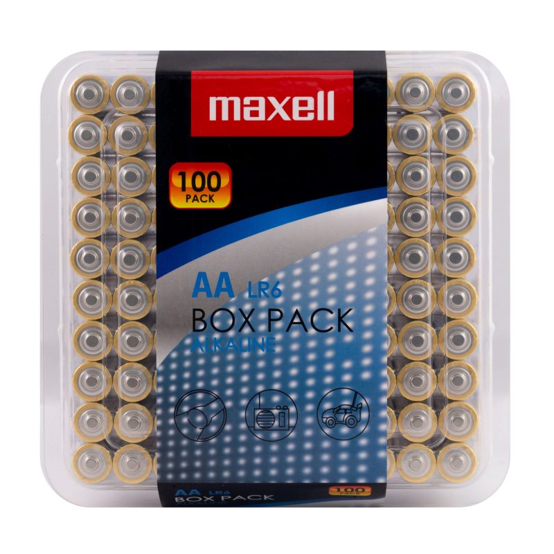 Алкални батерии MAXELL LR6 AA 10x10 бр / 100 бр. в PVC кутия - Image 2