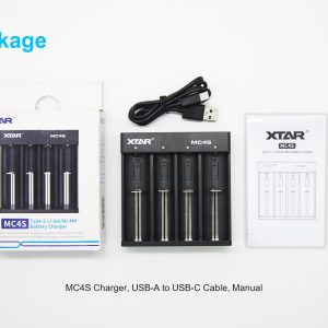 Зарядно у-во  XTAR MC4S, USB Type-C, Universal Charger, LiIon & NIMH, 18650, CR123, AA, AAA - Image 2