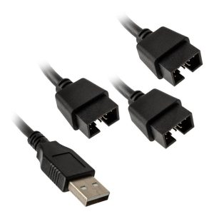 USB Хъб Lian Li PW-U2TPAB USB 2.0 1-към-3 Hub - Черно - Image 2