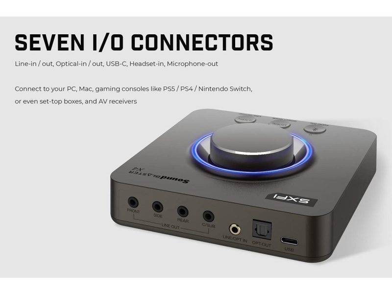 Външна звукова карта Creative Sound Blaster X4, USB-C, DAC, Super X-FI, TOSLINK - Image 2