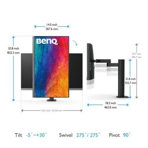 Монитор BenQ PD2706UA, 27 inch, W-LED, IPS, 3840x2160, 60Hz, HDMI, DP, USB-C PD - Image 6