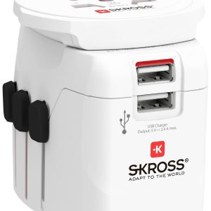 Адаптер SKROSS PRO Light, 2 x USB-A, World, Бял - Image 3
