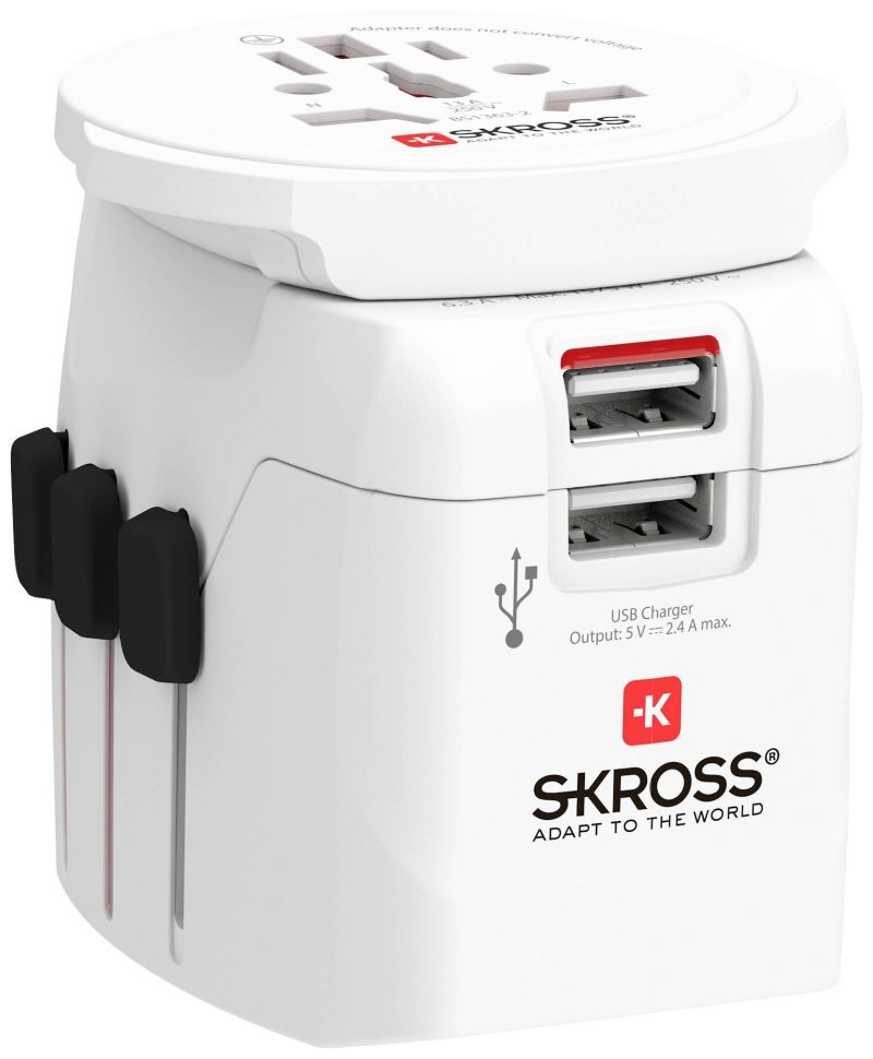 Адаптер SKROSS PRO Light, 2 x USB-A, World, Бял - Image 3