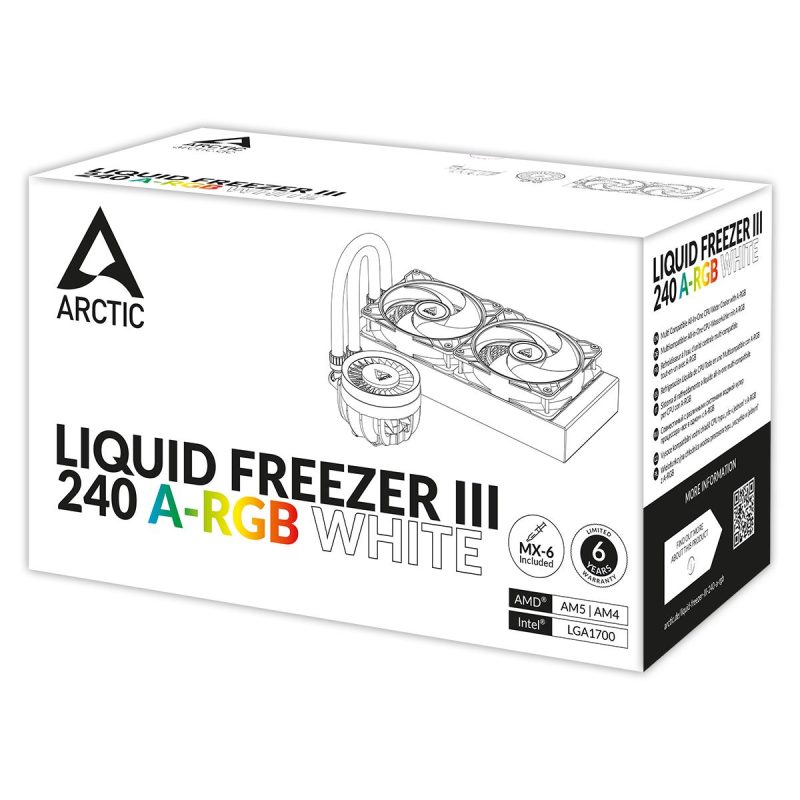 Охладител за процесор Arctic Liquid Freezer III 240 RGB White - Image 6
