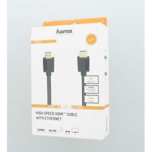 Кабел HAMA High-Speed, HDMI мъжко - HDMI мъжко, 4K, 18GB/s, Ethernet, 5 м, Позл. конектори, Черен - Image 2