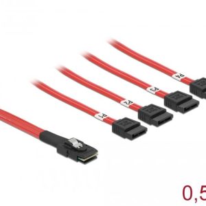 Интерфейсен кабел DeLock, Mini SAS SFF-8087 > 4 x SATA 7 pin, 0.5 m - Image 2