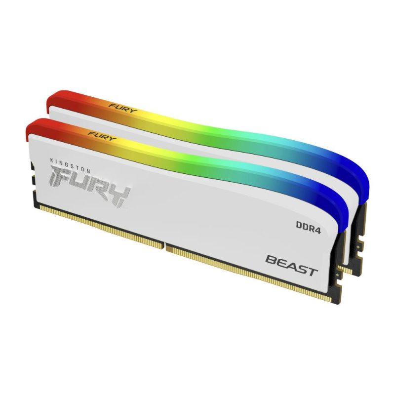 Памет Kingston FURY Beast White RGB 16GB(2x8GB) DDR4 3600MHz KF436C17BWAK2/16 - Image 2