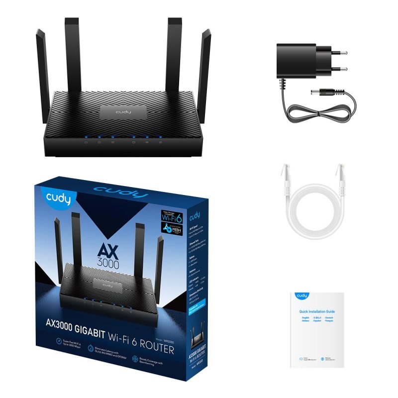 Безжичен рутер Cudy WR3000, AX3000, 2.4/5 GHz, 574 - 2402 Mbps, 10/100/1000 - Image 4