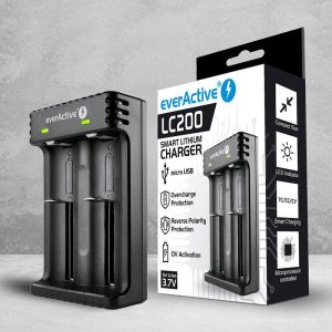 Зарядно устройство за LiIon батерии 3,7v CR18650,CR123,14500 2 гнездa USB micro LC-200 EverActive - Image 4