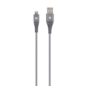 Кабел Skross, USB-A - Lightning, Метална оплетка, 1.20 м, Сив - Image 2