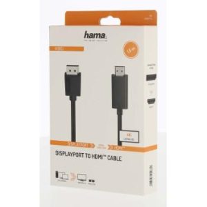 Кабел HAMA 200712, DisplayPort v.1.2 мъжко - HDMI мъжко, Ultra-HD, 4K, 1.5м, Черен - Image 2