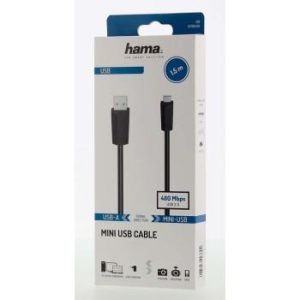 Кабел HAMA USB-A мъжко - USB-B mini мъжко, 1.5 м - Image 2