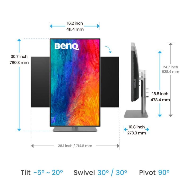 Монитор BenQ PD3225U, 32", Wide IPS, 4K, HDMI, DP, Thunderbolt 3, USB 3.1 Hub, HDR10 - Image 8