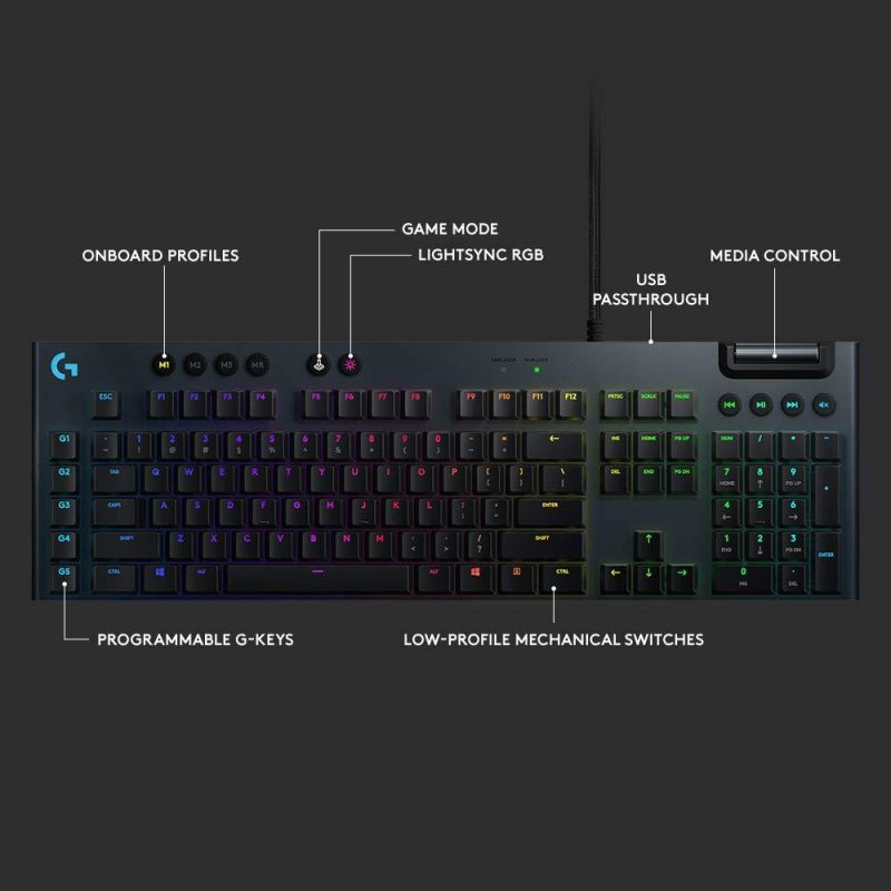 Геймърска механична клавиатура Logitech G815 Lightsync RGB, Tactile суичове - Image 3