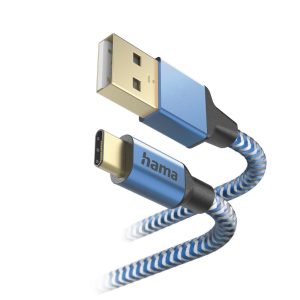 Кабел HAMA Reflective, USB-C мъжко - USB-A мъжко, 1.5м, 201558 - Image 2