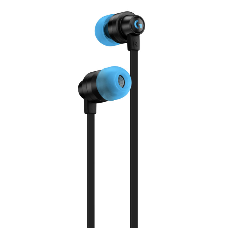Геймърски слушалки с микрофон Logitech G333 In-ear 3.5 mm + USB-C adapter, тапи жични, черни - Image 2