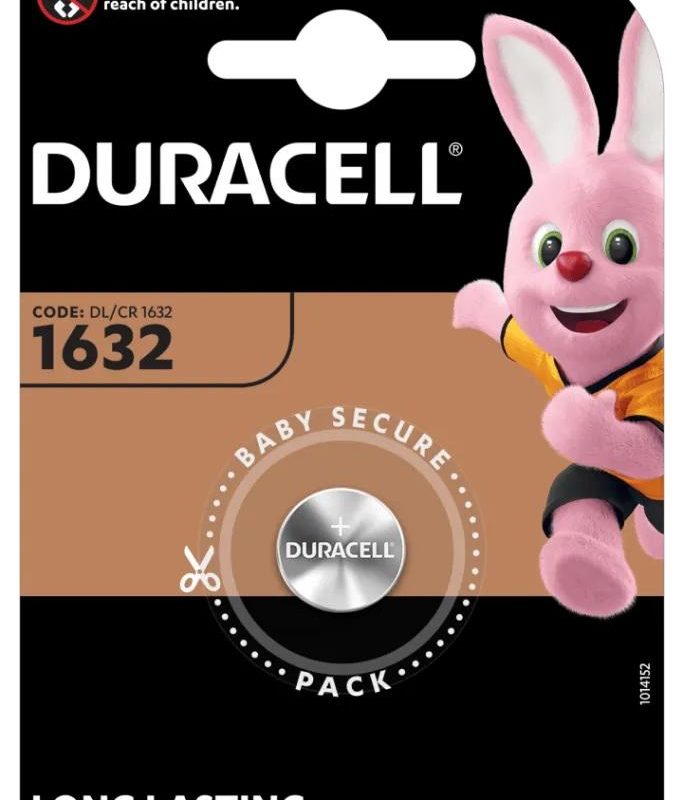 Бутонна батерия DURACELL CR-1632, 3V, Литиева