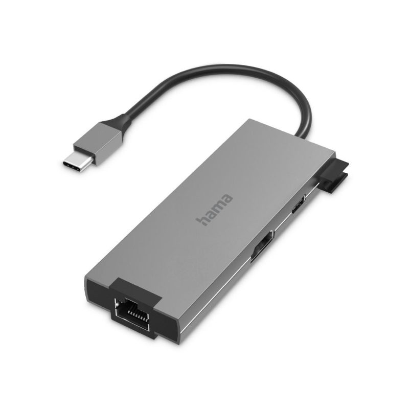 USB-C хъб, 5-портов, 2 x USB-A, 1 x USB-C, 1 x HDMI, 1х LAN, Сив - Image 4