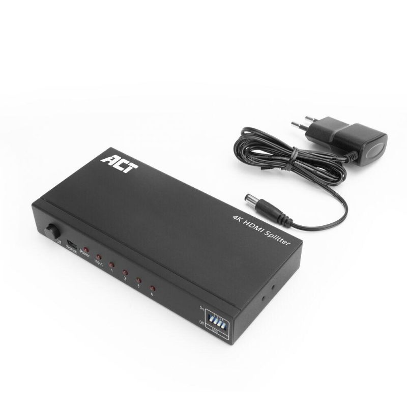 HDMI Сплитер ACT AC7831, 1 вход 4 изхода., 4K, Черен - Image 5