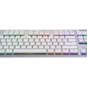 Безжична геймърска механична клавиатура Logitech, G915 TKL White Lightsync RGB, Tactile суичове - Image 2