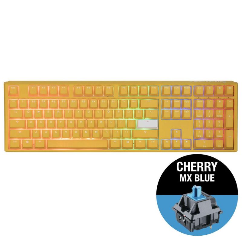 Геймърскa механична клавиатура Ducky One 3 Yellow Full-Size, Cherry MX Blue - Image 2
