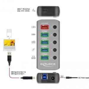 USB хъб, 7-портов, DELOCK-63263 - Image 4