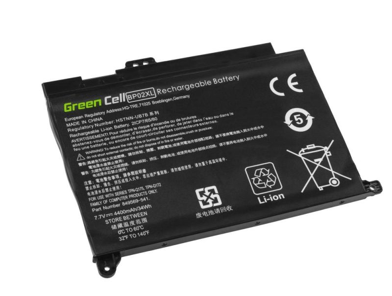 Батерия за лаптоп  GREEN CELL BP02XL, HP Pavilion 15-AU, 15-AU051NW, 15-AU071NW, 15-AU102NW, 15-AU107NW, 15-AW, 15-AW010NW, 7.7V, 4400mAh - Image 2
