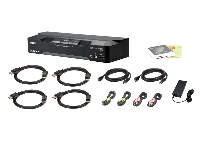 KVM превключвател, ATEN CM1942, 2-портов, USB, HDMI, DisplayPort, Mini-Matrix Boundless - Image 4