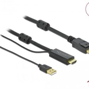 Кабел Delock HDMI мъжко - DisplayPort USB мъжко, 4K 30 Hz, 1 м, Черен - Image 2