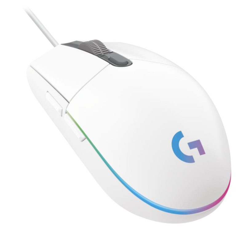 Геймърска мишка Logitech G102 LightSync, RGB, Оптична, Жична, USB, Бяла - Image 3