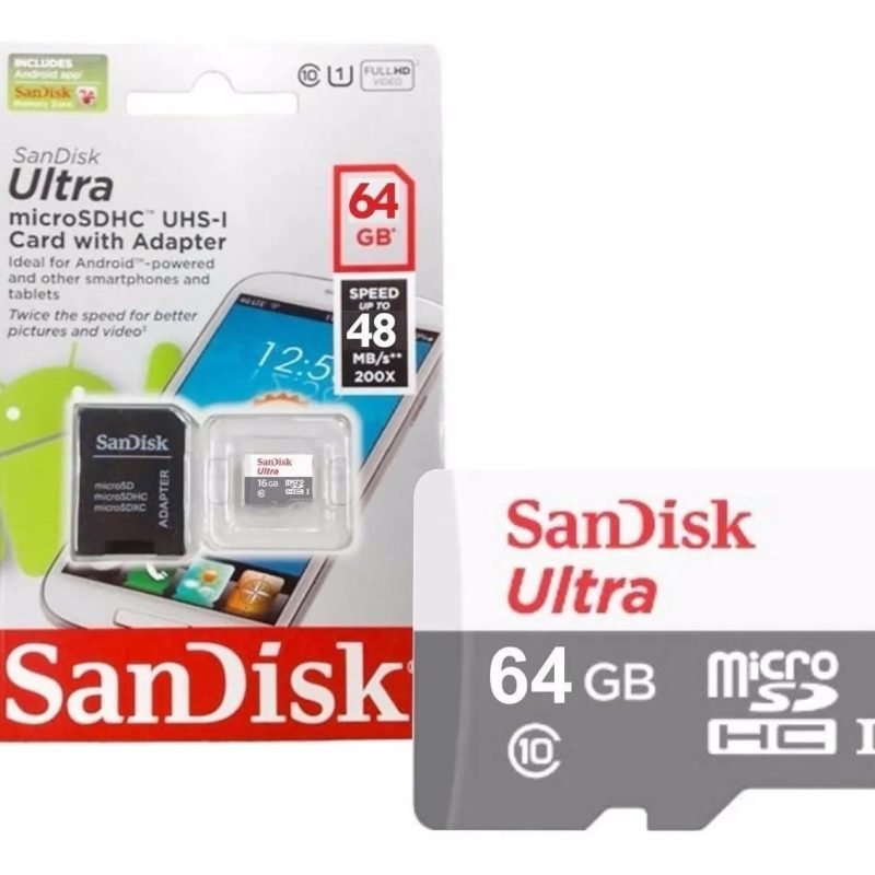 Карта памет SANDISK Ultra microSDHC UHS-I, 64GB