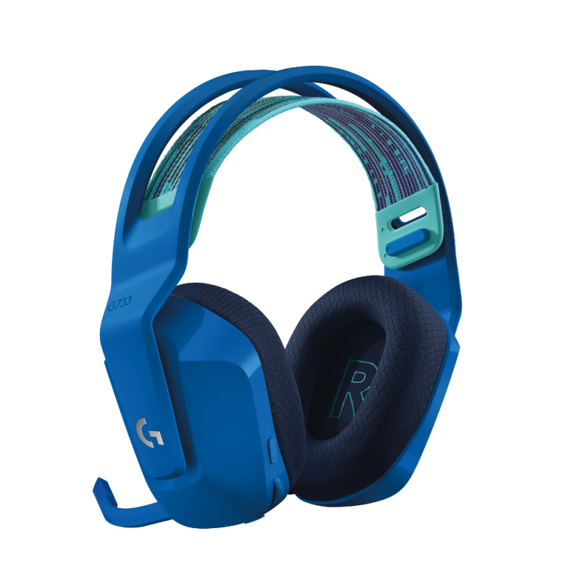 Геймърски слушалки Logitech G733 Blue Lightspeed Wireless RGB, Микрофон, Сини - Image 3
